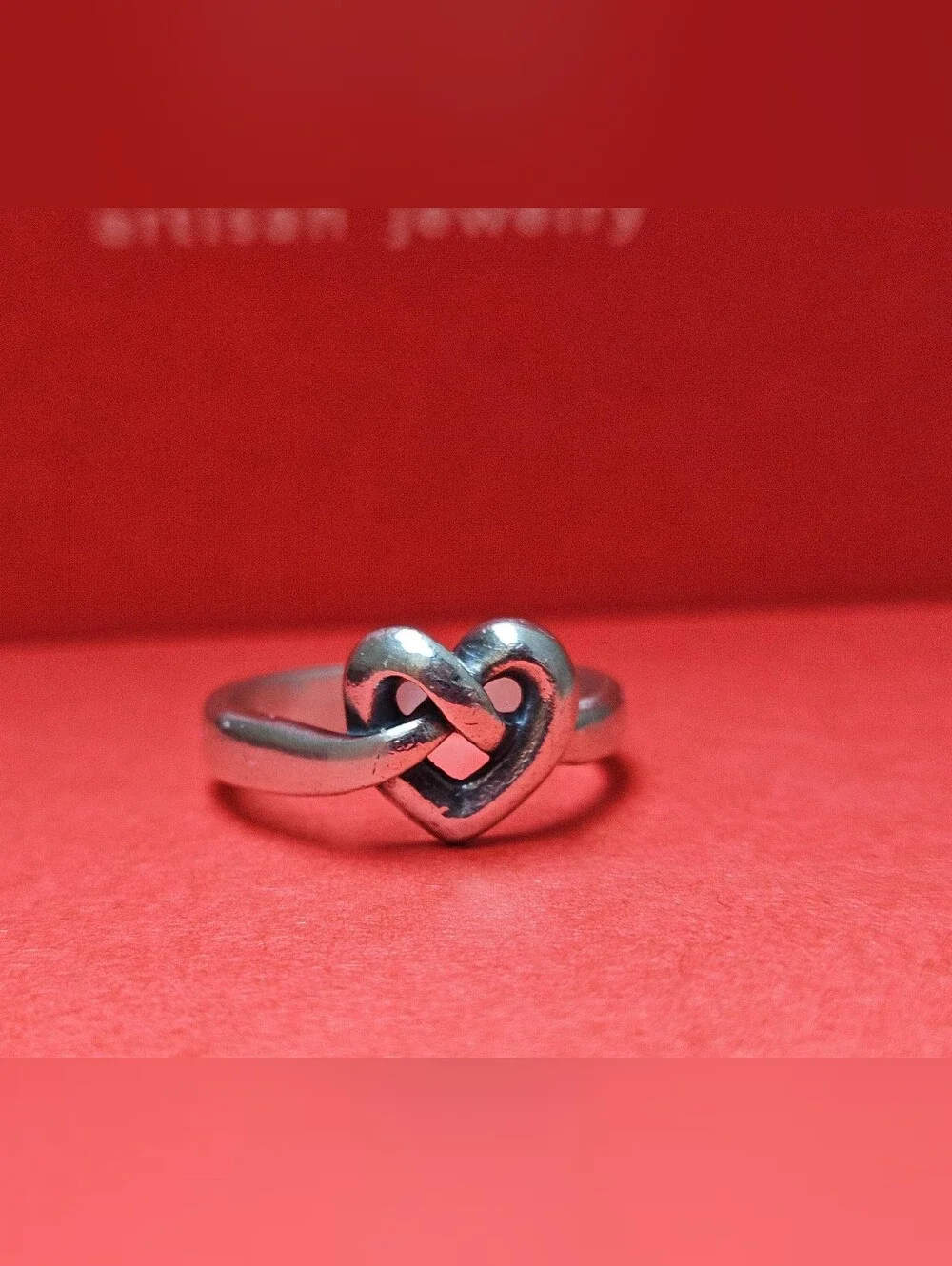James Avery Retired Sterling Silver Heart Knot Ring Size 8